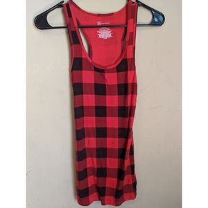 Plaid ribbed tank